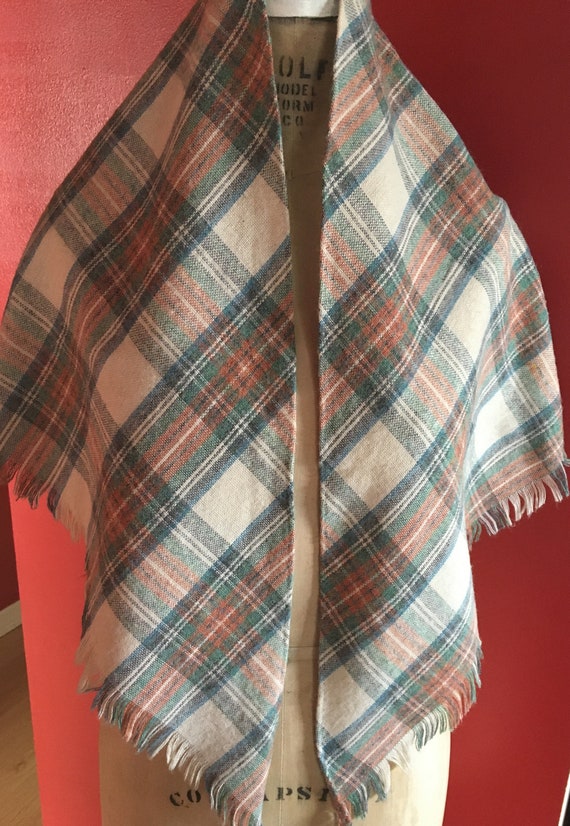 Plaid Beige Scarf Shawl