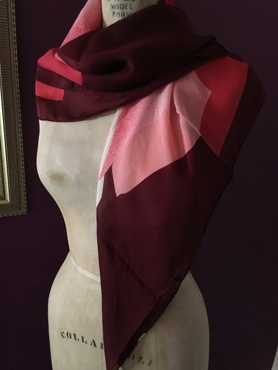 Pink & red 'Jean Patou' scarf