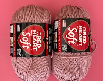 Two Skein Lot ‘Rose Blush’ Red Heart Soft Yarn