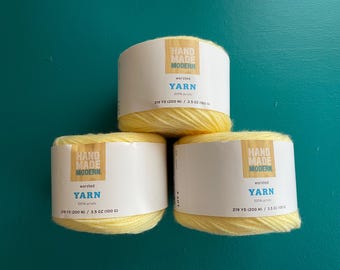 Three Skein Lot ‘Buttercup’ Hand Made Modern Yarn