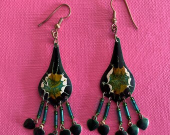 Vintage ‘Green Leaf’ Dangle Earrings