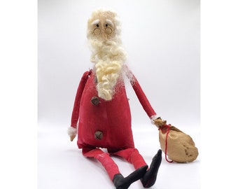 Primitive Red Santa