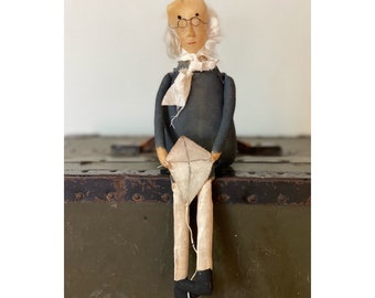 Benjamin Franklin Primitive Doll