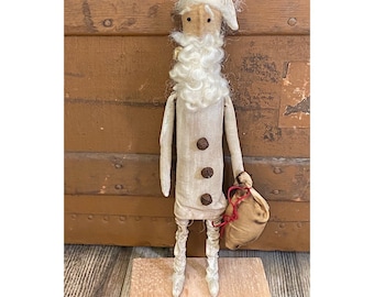 Primitive Standing Skinny Santa (White)