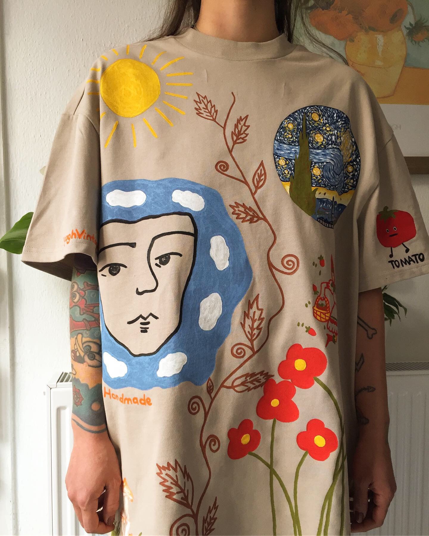 Handmade Custom Design Oversize Tshirt Vincent Van Gogh Vgoghvintage - Etsy