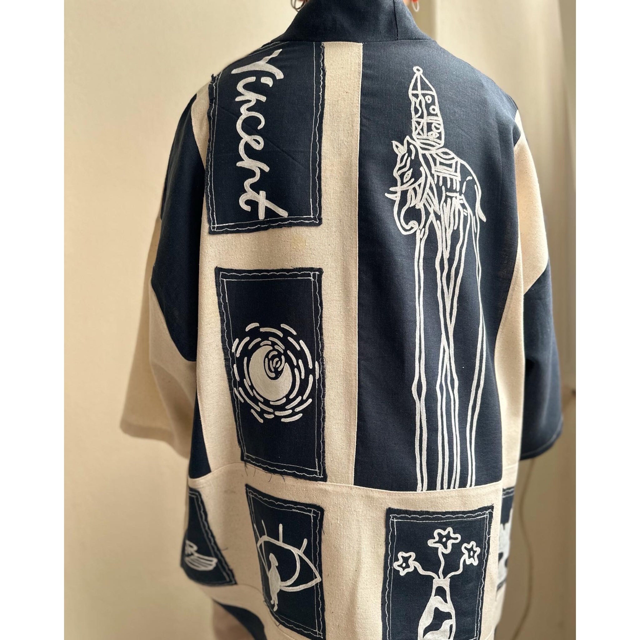 Handmade Quilted Padded Kimono Jacket 6-7Y