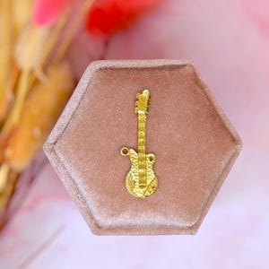 Vintage 10k Gold Electric Guitar Charm Pendant - Music Lover Gift