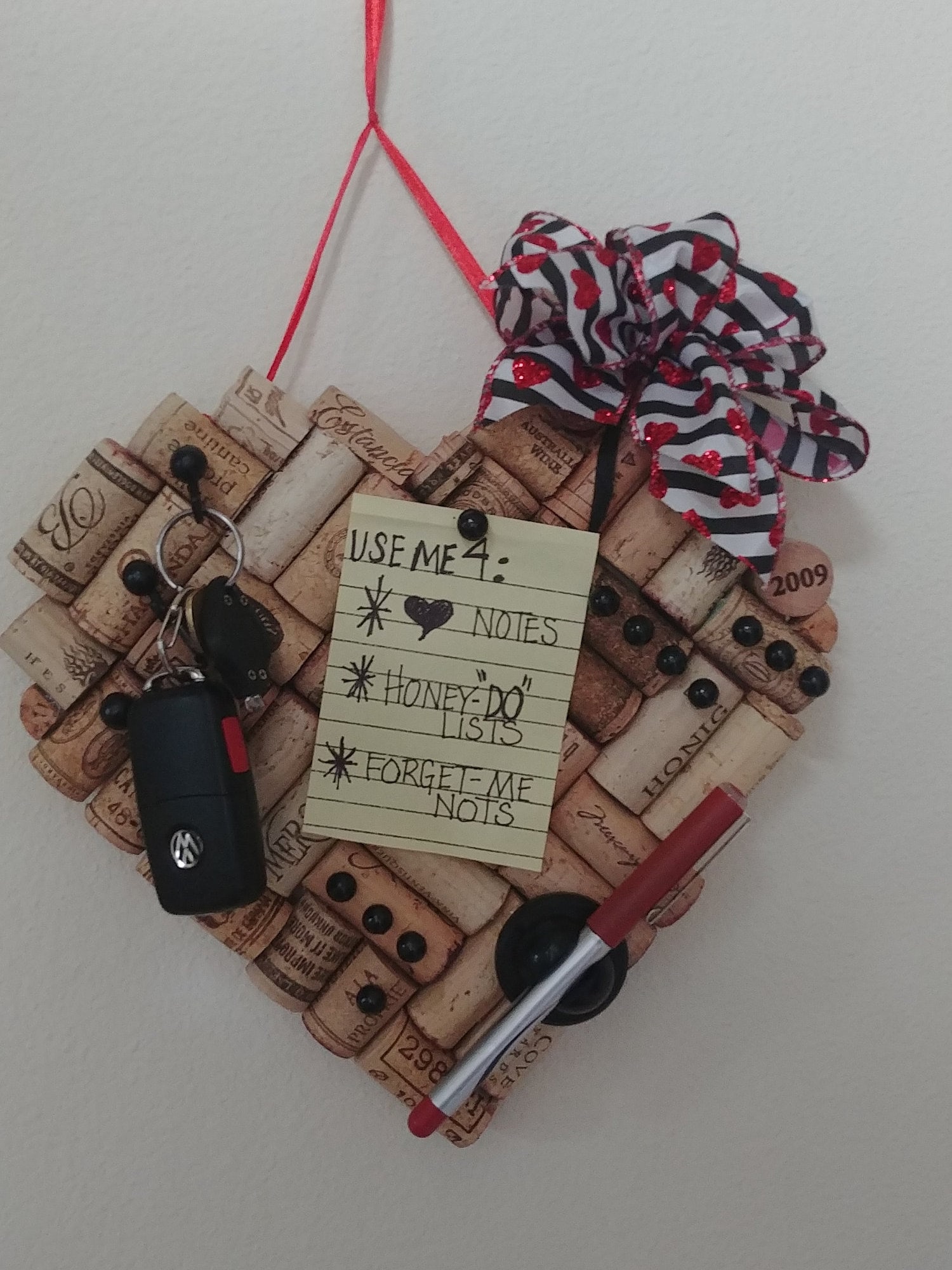 Heart Shaped Cork Board and Message Center Etsy