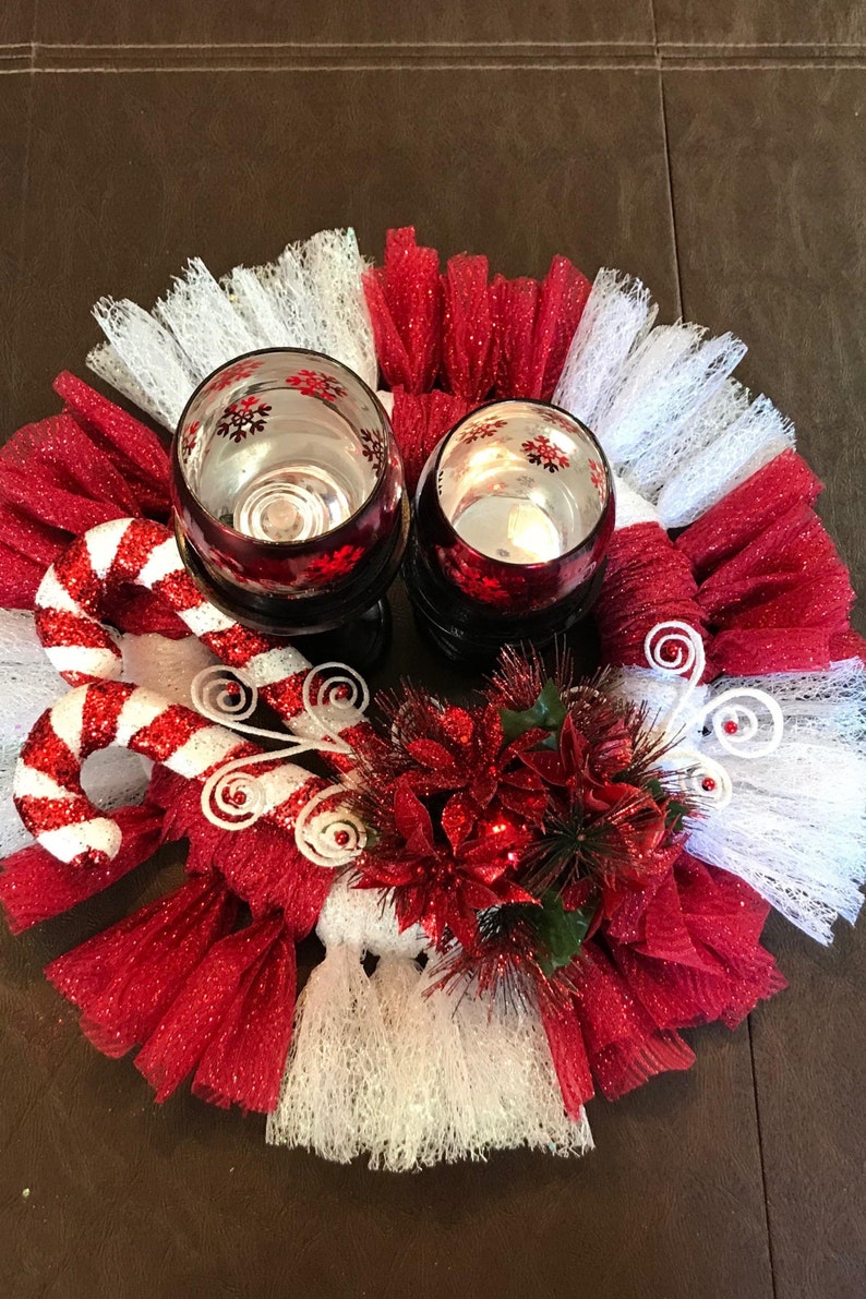 Double Candy Cane Door Wreath/centerpiece Etsy