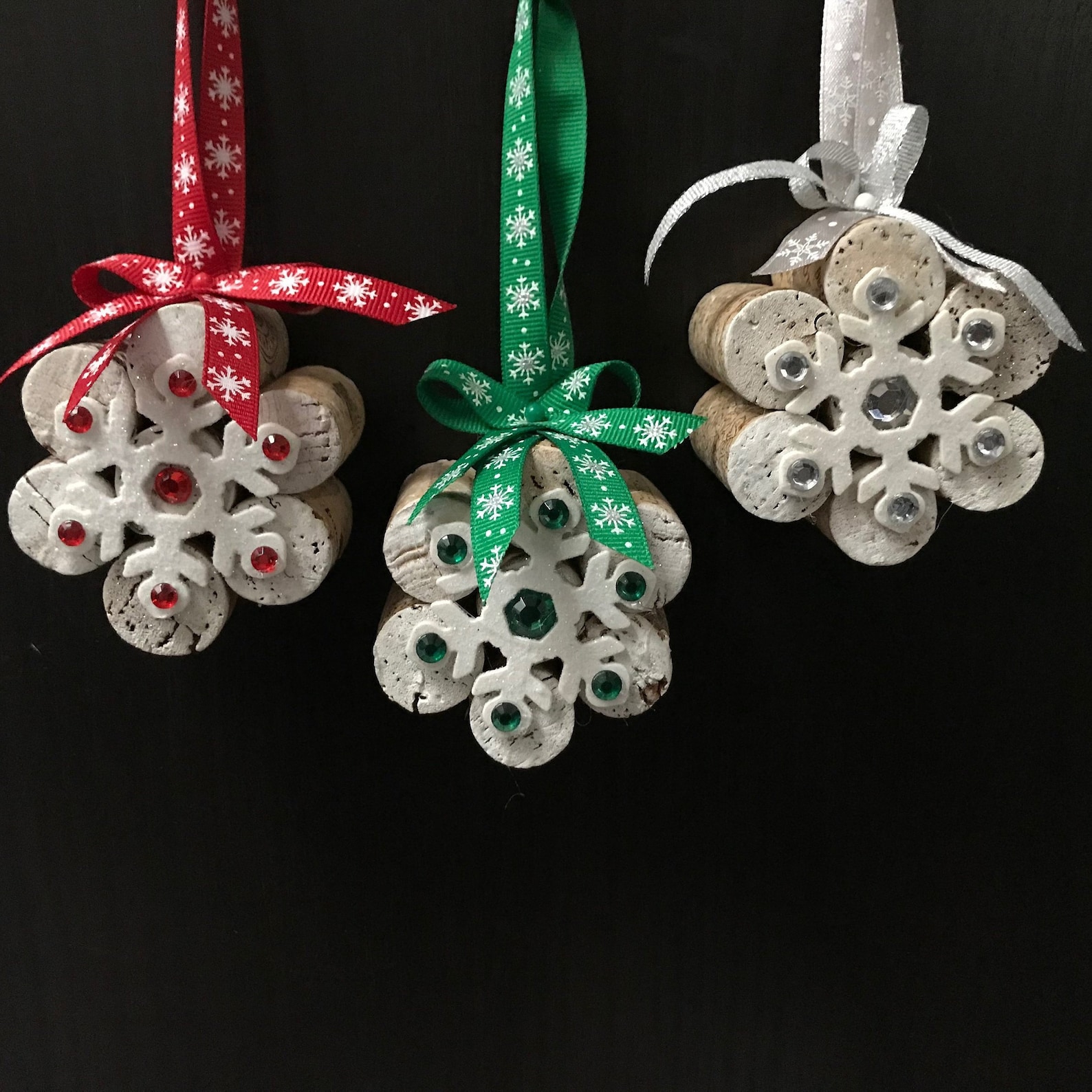 Cork Snowflake Ornamentsset of 3 Etsy