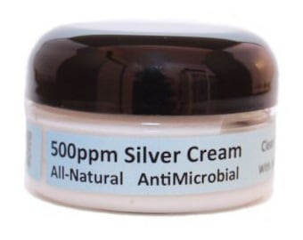 500ppm Silver Cream - All Natural AntiMicrobial - 1.7 oz