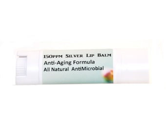 150ppm Silver Lip Balm - Anti-Aging Formula - 2+ Tubes - All Natural AntiMicrobial - 0.15 oz