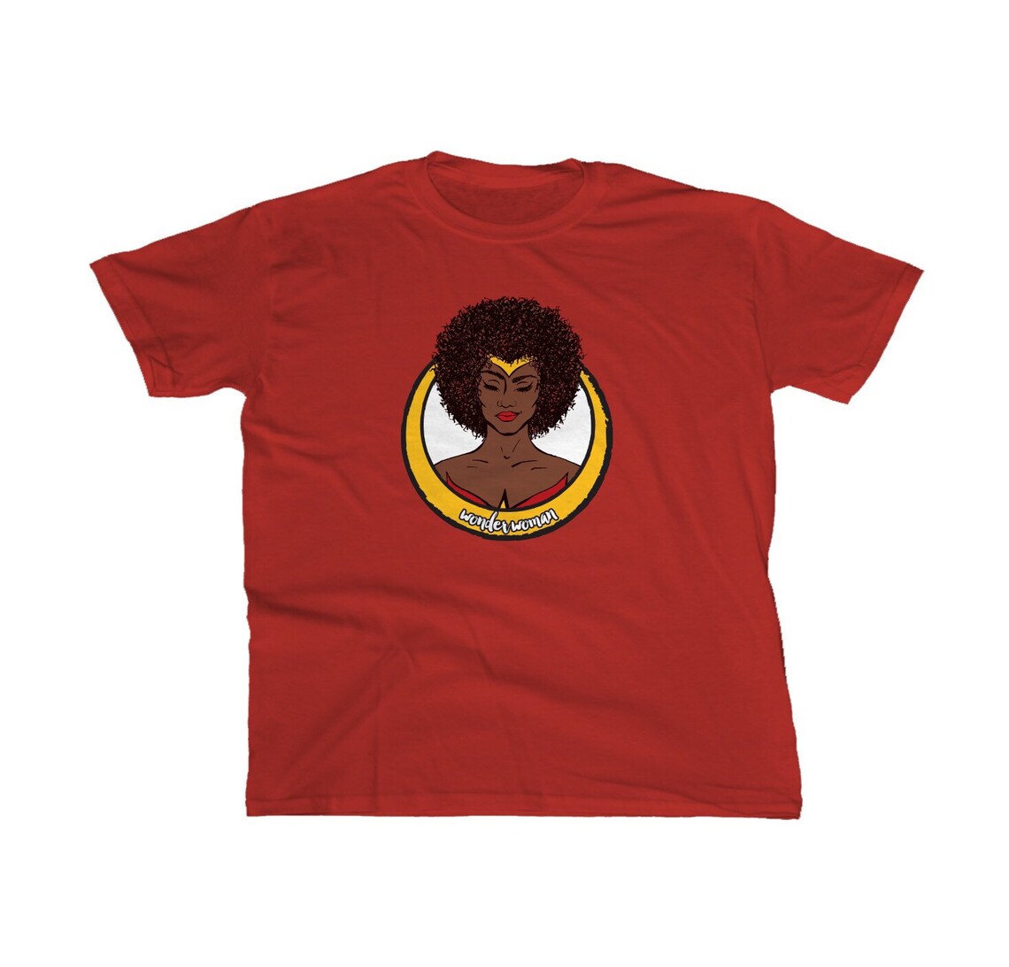 Black Wonder Woman Tshirt A True Amazon in Red & Blue Etsy