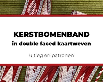 Kerstbomenband - 14 kerstbomen in double faced kaartweven