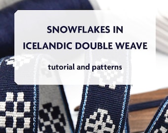 Snowflakes in Icelandic Double Weave (tablet weaving)