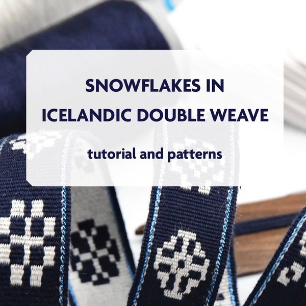 Snowflakes in Icelandic Double Weave (tablet weaving)