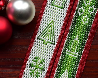 Inkle weaving: 12 Christmas patterns