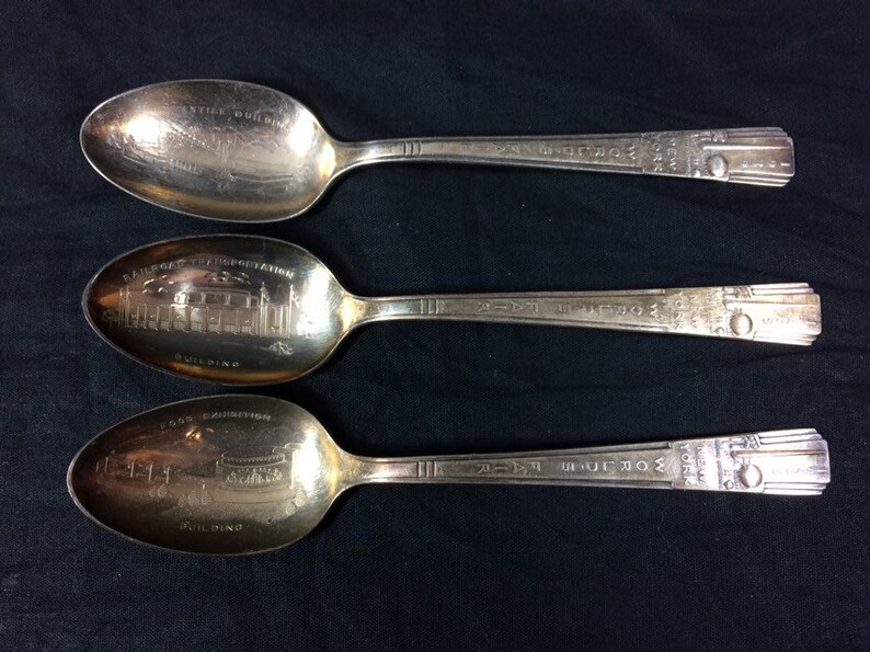 3 Antique New York Worlds Fair Spoons 1939 Wm Rogers Silver Etsy