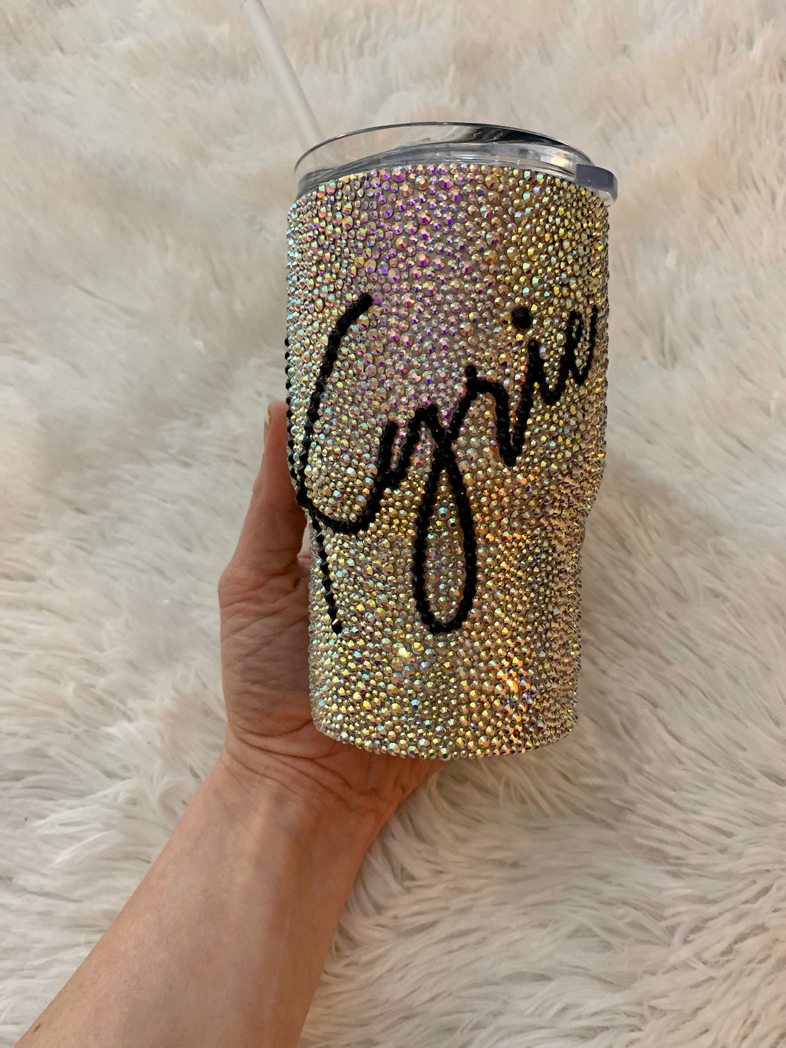 Bling Rhinestone Tumbler With Name Etsy