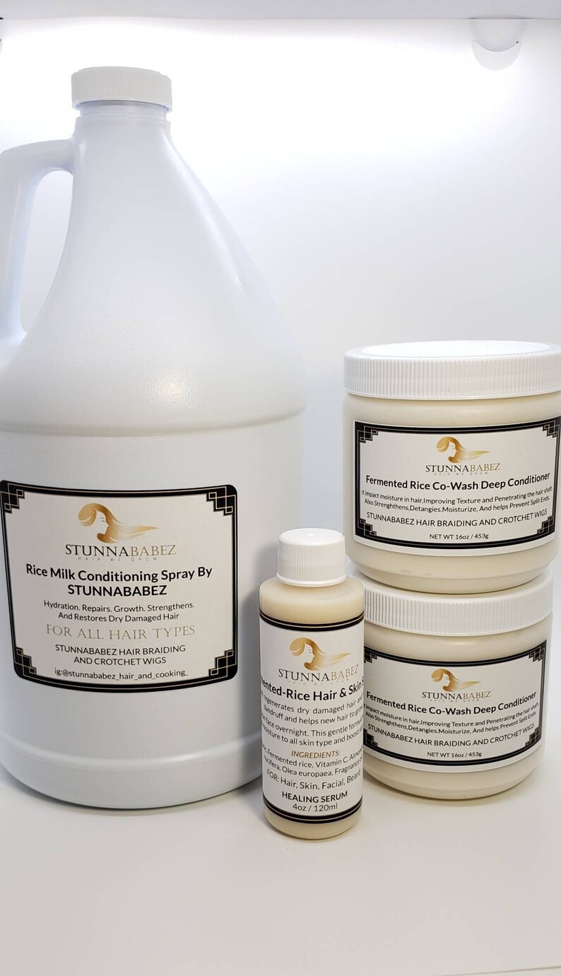1 Gallon rice Milk Conditioning Spray by Stunnababez 2 /16oz Etsy