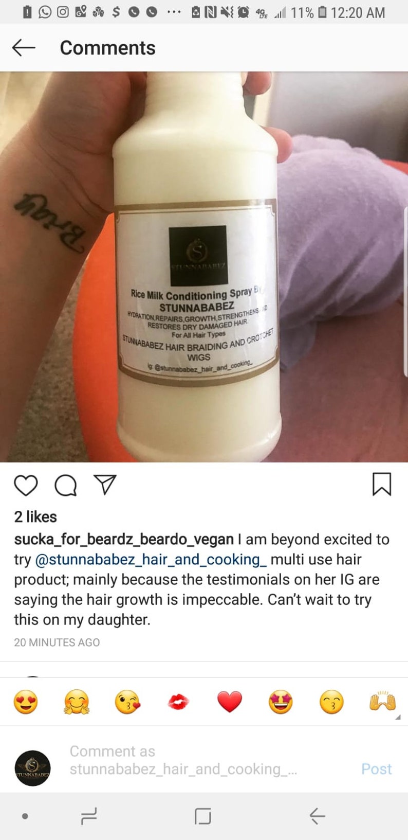 Rice Milk Conditioning Spray by Stunnababez32oz Etsy