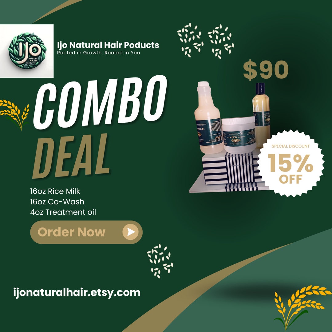 16oz Rice Milk Conditioning Spray by Ijo Natural Hair Products / 16oz