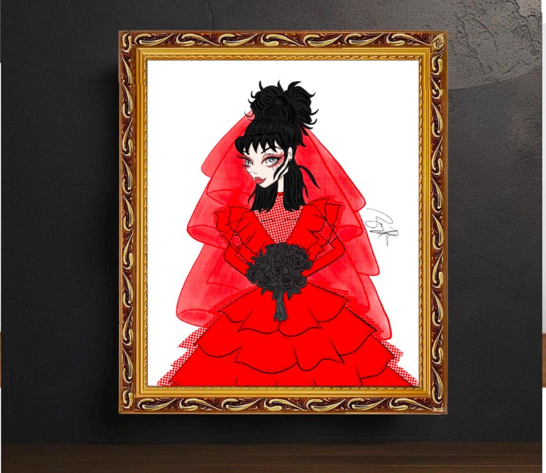 BEETLEJUICE ART HALLOWEEN Lydia Deetz Beetlejuice Movie Art Red - Main Image
