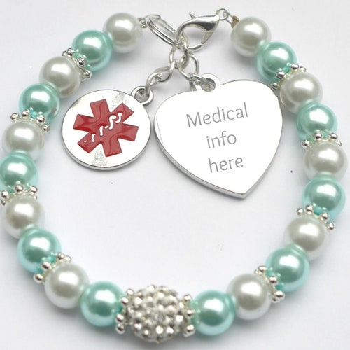 Custom Medical Alert ID Bracelet for Women With Free Engraving Etsy