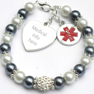 Medical Alert Bracelet, Handmade, Adult and Kids Medical Bracelets, Personalized Engraving, ICE SOS, Emergency Bracelet, Autism, Epilepsy