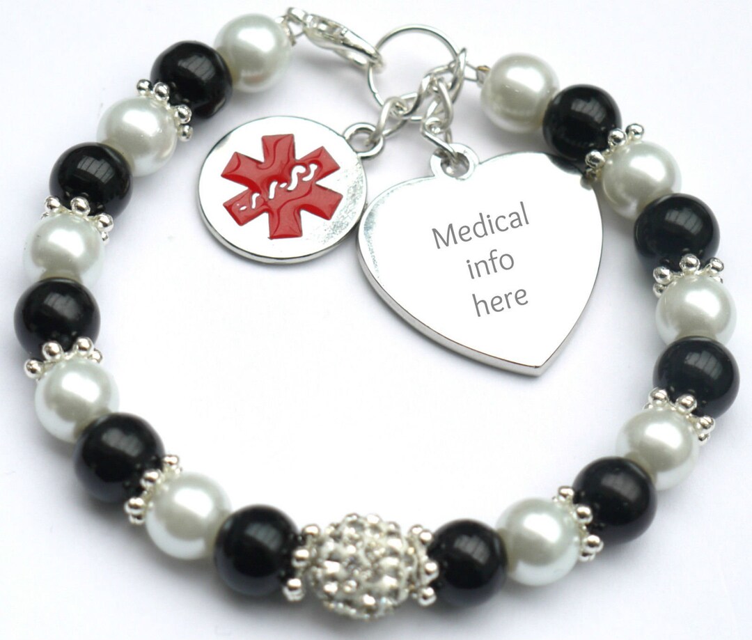 Personalised Medical ID Bracelet, Heart Conditions, Celiac Disease