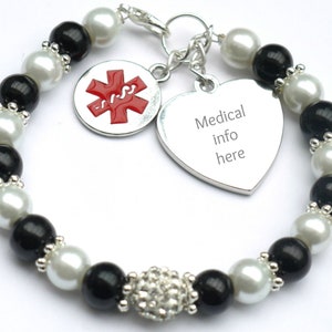 Personalised Medical ID Bracelet, Heart Conditions, Celiac Disease, Cancer, Dementia, Pacemaker, Hyptertension, Hearing Impairment, Blind