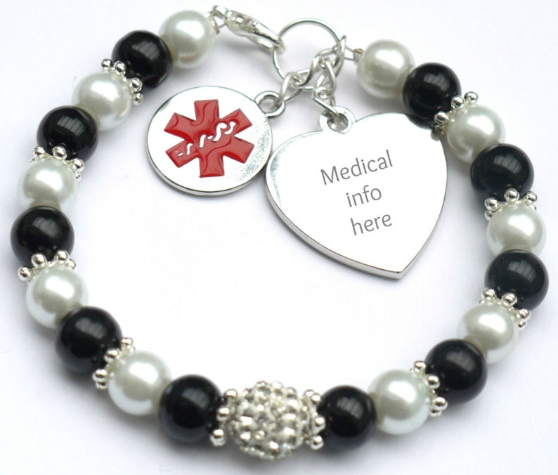Personalised Medical ID Bracelet Heart Conditions Celiac Etsy