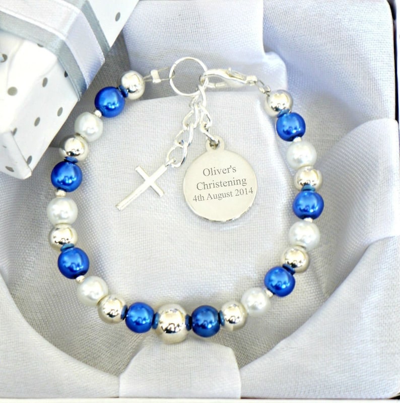 Personalized Baptism gift baby bracelet and charm, Christening gift, Unique baptism gift, baby keepsake, Christening, baby baptism gift image 5