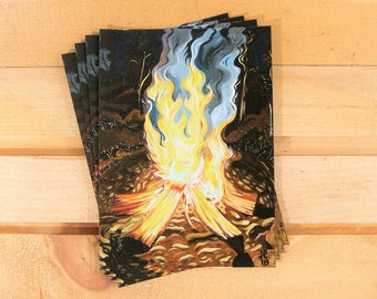 Feuer-Kunstdruck/Poster / / Feuer-Malerei / / Lagerfeuer Kunst / / Lagerfeuer Malerei / / Outdoor Kunst / / Camping & Outdoor / / Outdoor-Dekor