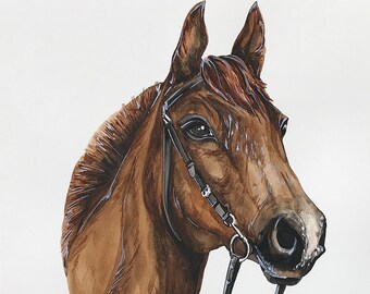 Custom Watercolor Pet Portrait: Hand-Painted Dog, Cat, Horse Memorial