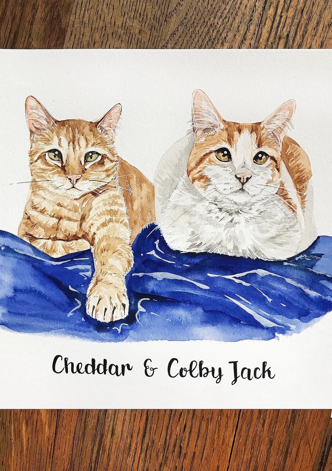 Custom Watercolor Pet Portrait: Personalized Dog or Cat Memorial - Etsy