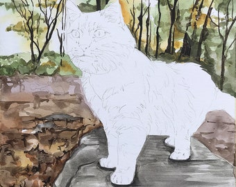 Watercolor Pet Portrait Background: Custom Dog Painting