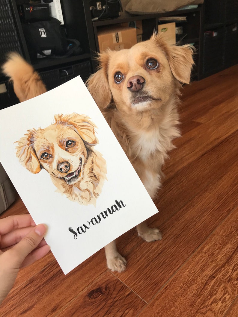 Custom Watercolor Pet Portrait: Handmade Dog or Cat Memorial image 8