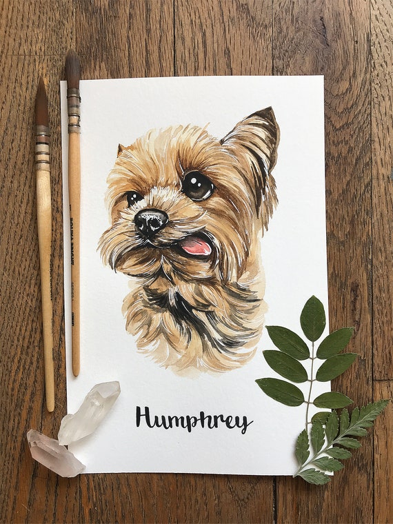 Personalized Watercolor Pet Portrait: Custom Dog Memorial Gift