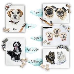 Custom Watercolor Pet Portrait: Handmade Dog or Cat Memorial image 4