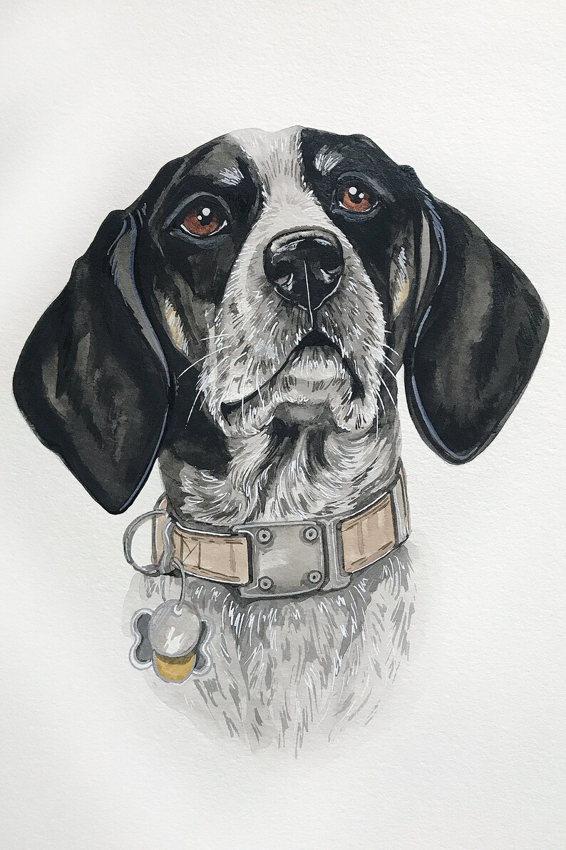 Custom Watercolor Pet Portrait: Handmade Dog or Cat Memorial image 3