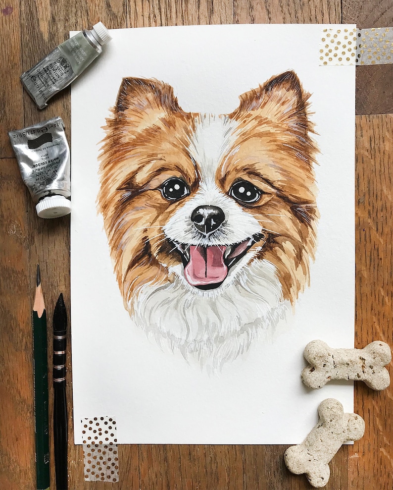 Custom Watercolor Pet Portrait: Handmade Dog or Cat Memorial image 5