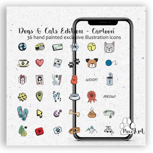 36 Set Dog Instagram Highlight Icons Unique Cartoon Dog Icons Pet Highlights, Instagram Story Highlight Covers, Social Media Icons Cat IG