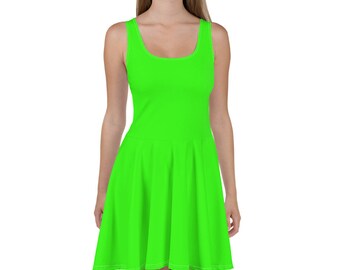 bright green skater dress