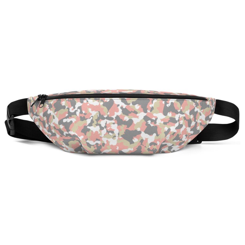 Water-resistant material Inside pocket Pastel Camo Fanny Pack Light Camouflage Pattern Adjustable straps