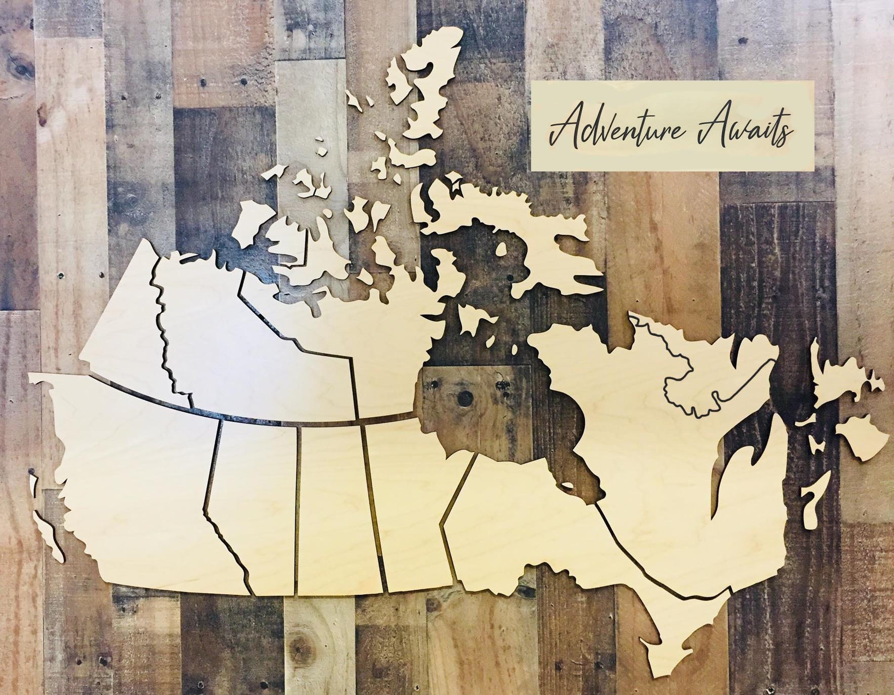 Wooden Canada Photo Map, Canada Photo Map, Canada Photo Map, Travel Map