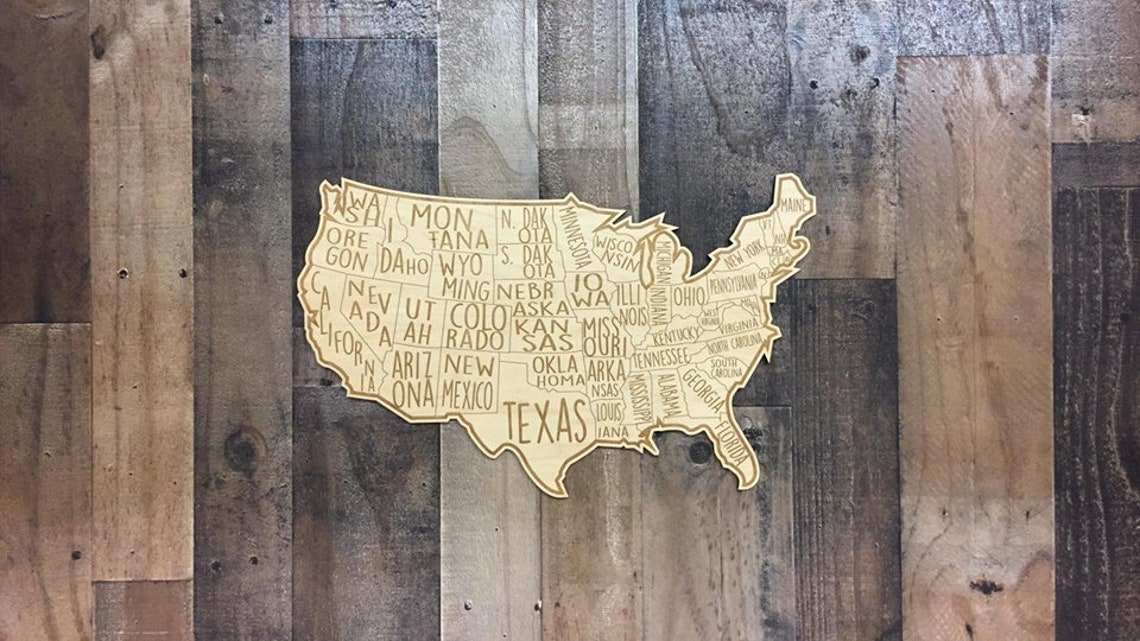 Wooden U.S. Map, USA Map, US Map, Travel Map, Wooden Wall Art, Memories Map, Adventure Map, Wood