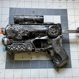 Custom hand painted steampunk style nerf gun for Cosplay purposes