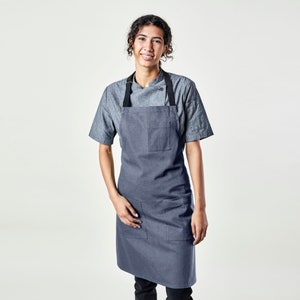 Premium Chef Apron for Man or Woman | Handcrafted | Mise Apron Grey | 100% Cotton | Kitchen, Restaurant, Professional