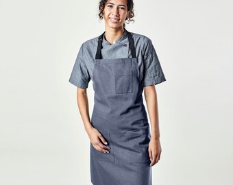 Chef Apron | Handcrafted | Mise Apron Grey | 100% Cotton | Kitchen, Restaurant, Professional